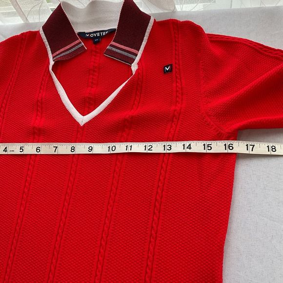 Movetes Dress Womens Size XS  Golf Cricket Pickleball Red Knit V-Neck - Picture 6 of 12